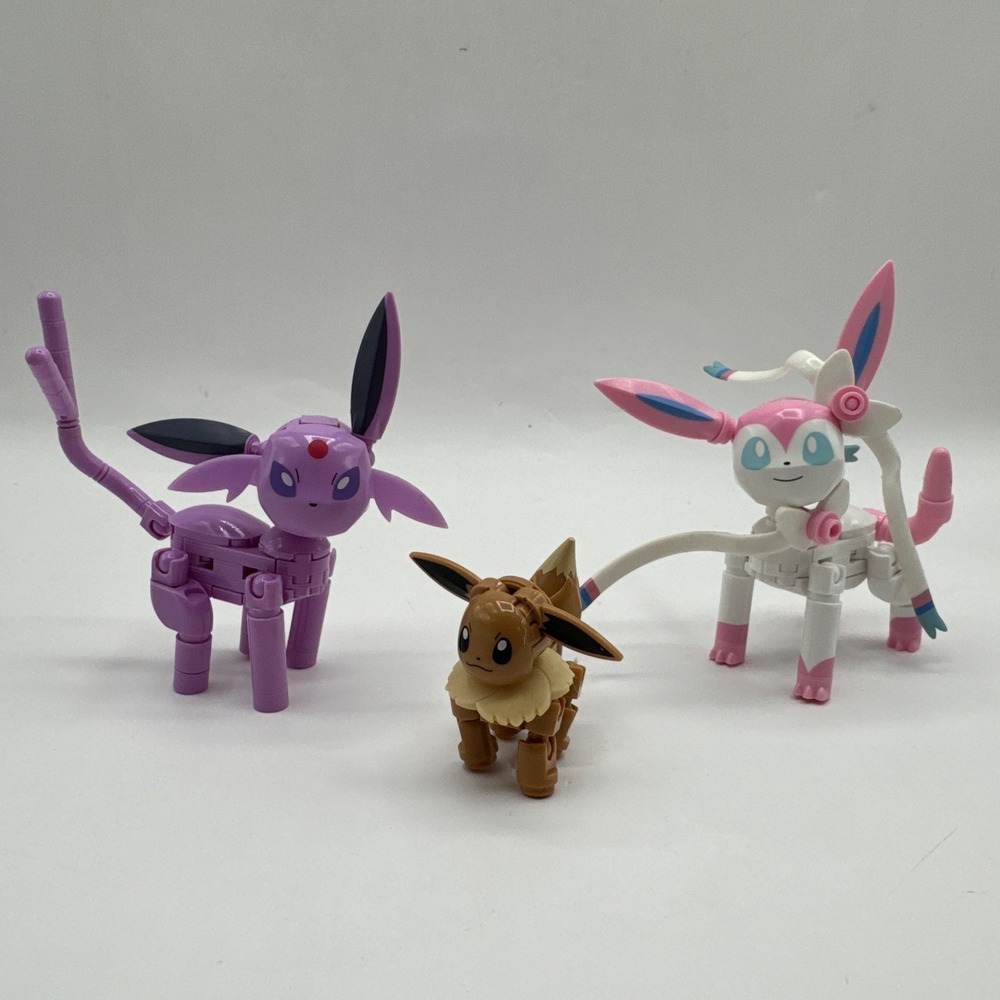 Mega Construx Pokemon Eevee Evolution Figures Sylveon Espeon 4" Lot